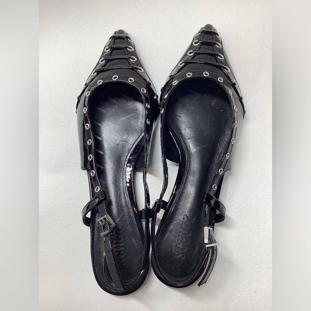 Schutz Ruth Patent Leather Flat In Black Size  8 - Picture 7 of 13